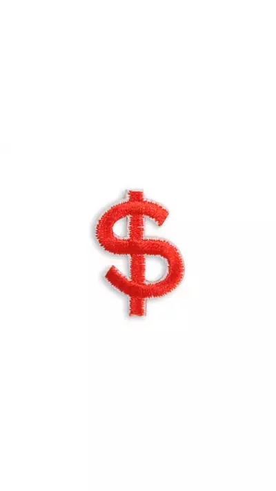 Autocollant sticker pour téléphone/tablette/ordinateur brodé en 3D - Red Dollar Sign