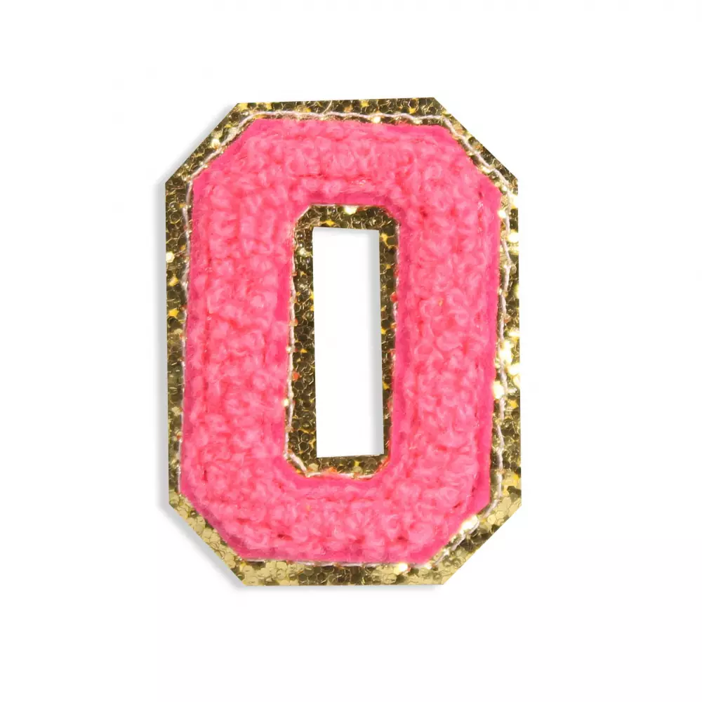 Autocollant sticker pour téléphone/tablette/ordinateur brodé en 3D rose foncé - Lettre O