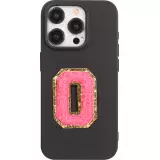 Autocollant sticker pour téléphone/tablette/ordinateur brodé en 3D rose foncé - Lettre O