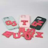 Autocollant sticker pour téléphone/tablette/ordinateur brodé en 3D rose foncé - Lettre O