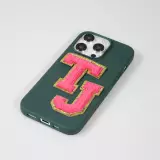 Autocollant sticker pour téléphone/tablette/ordinateur brodé en 3D rose foncé - Lettre O