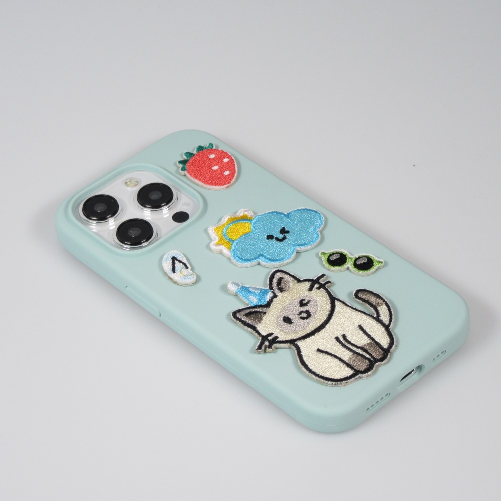 Autocollant sticker pour téléphone/tablette/ordinateur brodé en 3D - Smiley Cloud Sun
