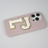 Autocollant sticker pour téléphone/tablette/ordinateur brodé en 3D blanc - Lettre I