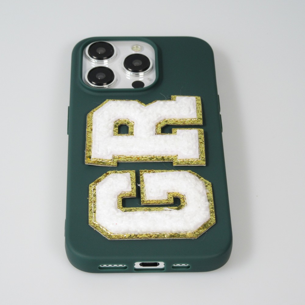 Autocollant sticker pour téléphone/tablette/ordinateur brodé en 3D blanc - Lettre L