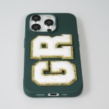 Autocollant sticker pour téléphone/tablette/ordinateur brodé en 3D blanc - Lettre L