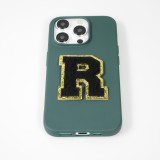 Autocollant sticker pour téléphone/tablette/ordinateur brodé en 3D noir - Lettre B