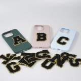 Sticker Aufkleber für Handy/Tablet/Computer 3D gestickt Schwarz - Buchstabe C