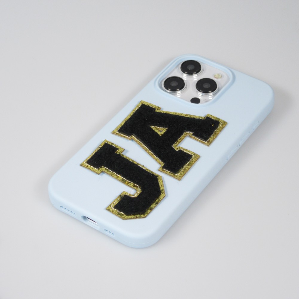 Autocollant sticker pour téléphone/tablette/ordinateur brodé en 3D noir - Lettre S