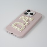 Autocollant sticker pour téléphone/tablette/ordinateur brodé en 3D pearls blanc - Lettre K
