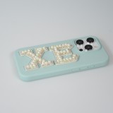 Autocollant sticker pour téléphone/tablette/ordinateur brodé en 3D pearls blanc - Lettre L