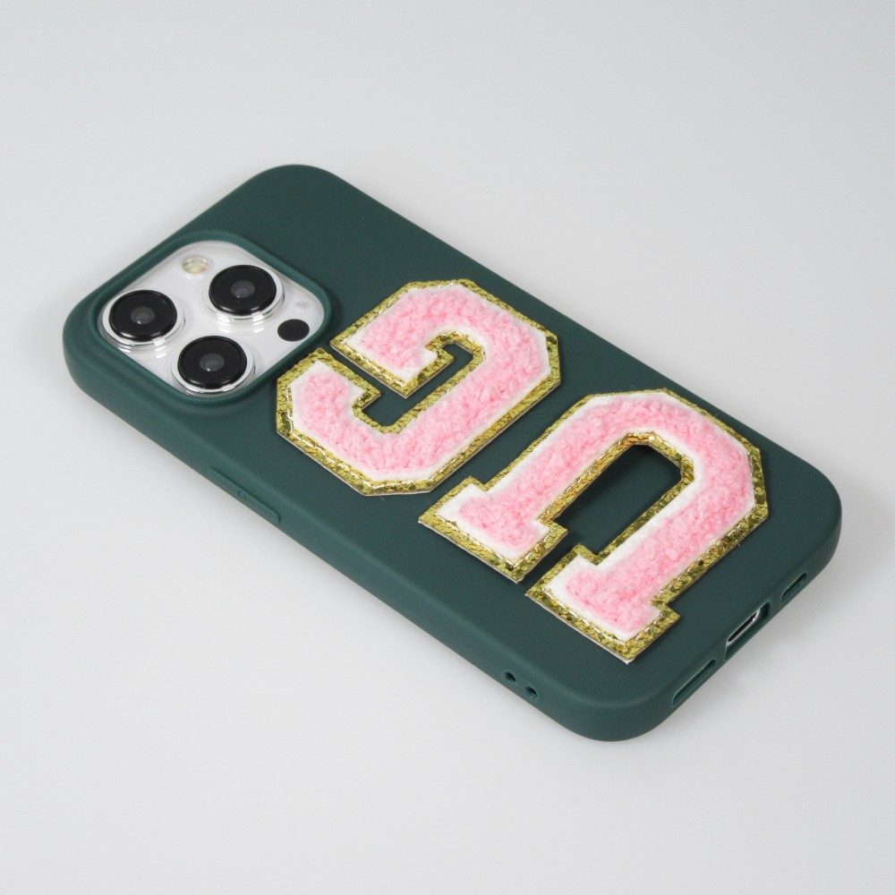 Autocollant sticker pour téléphone/tablette/ordinateur brodé en 3D rose clair - Lettre F