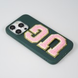 Autocollant sticker pour téléphone/tablette/ordinateur brodé en 3D rose clair - Lettre F