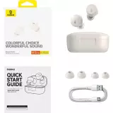 Baseus Bowie E18 Bluetooth 5.3 TWS In-Ear écouteurs IPX4 avec étui de charge - Blanc