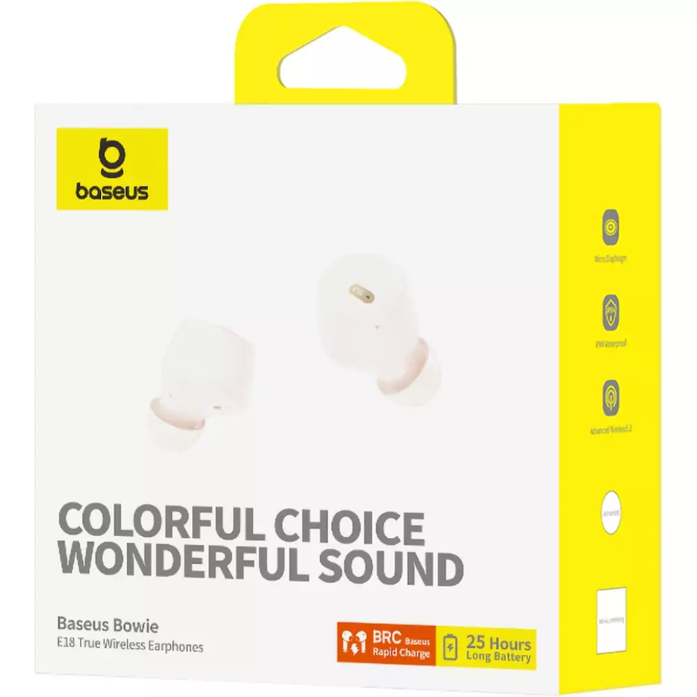 Baseus Bowie E18 Bluetooth 5.3 TWS In-Ear écouteurs IPX4 avec étui de charge - Blanc