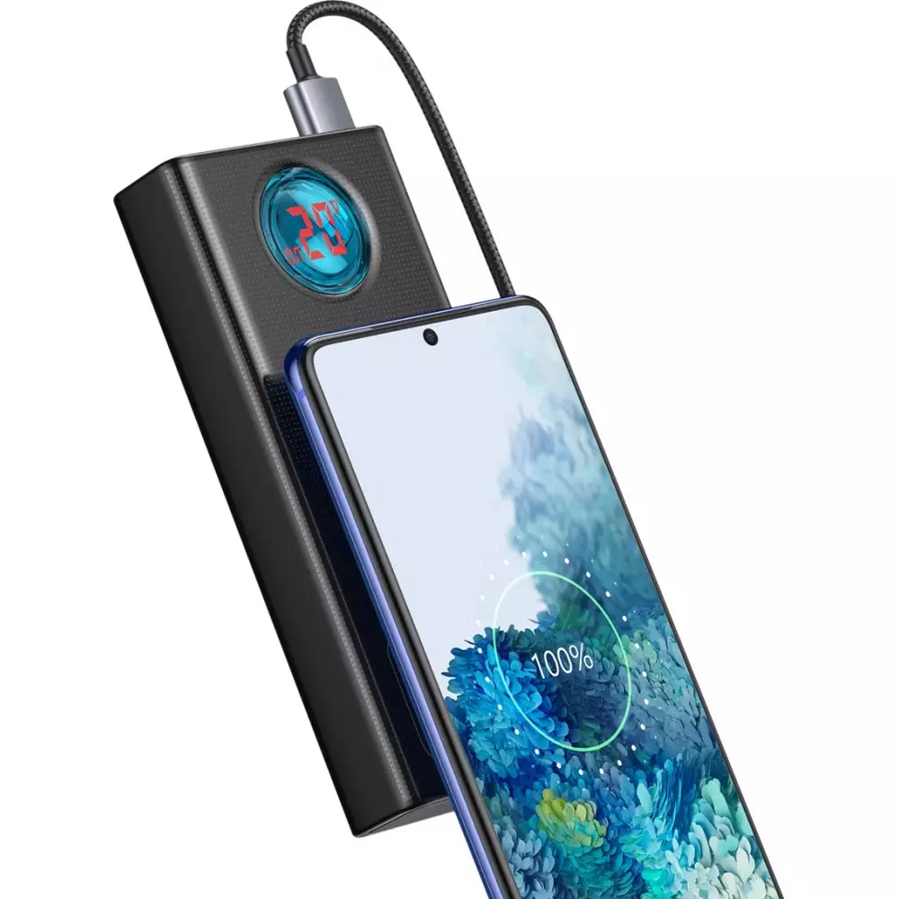 Batterie Externe Baseus Amblight 65W 30000mAh Charge Rapide Power Bank - Noir