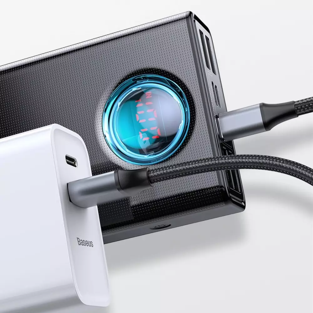 Batterie Externe Baseus Amblight 65W 30000mAh Charge Rapide Power Bank - Noir