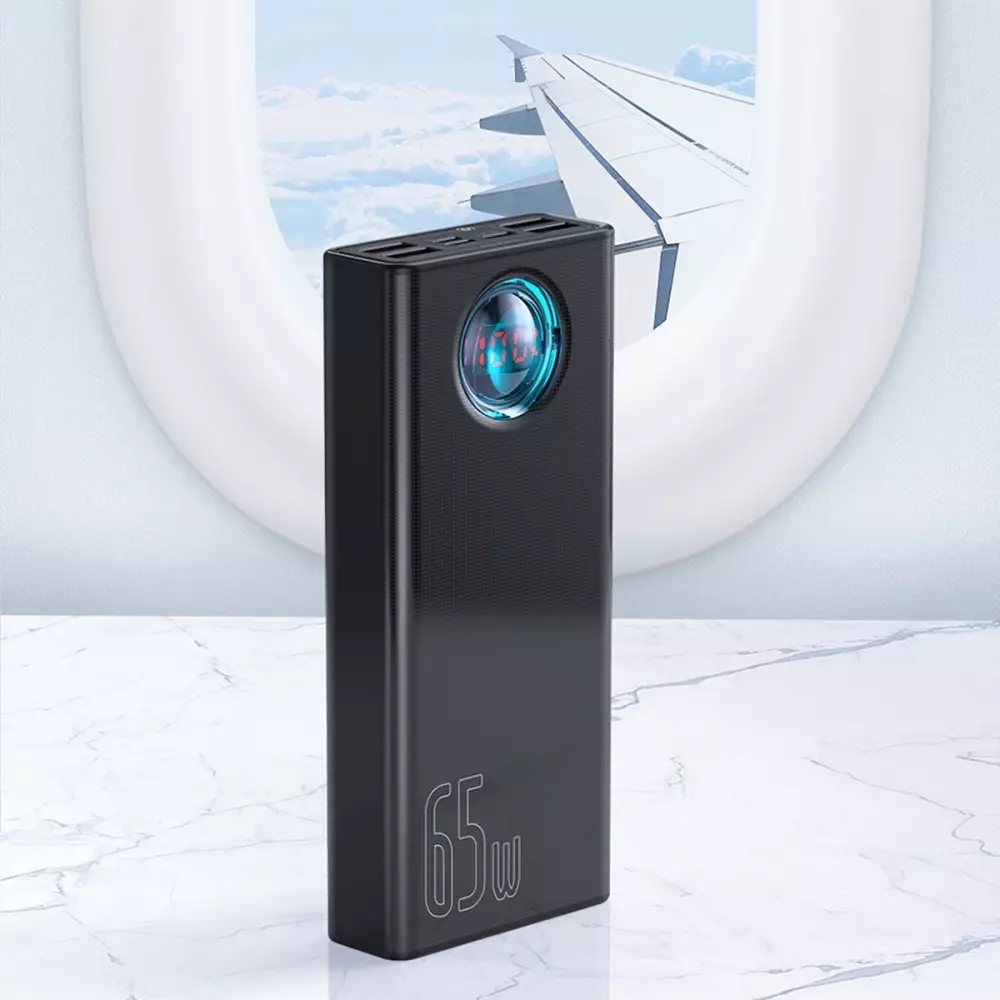 Batterie Externe Baseus Amblight 65W 30000mAh Charge Rapide Power Bank - Noir
