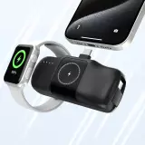 Batterie Externe Wozinsky WF16-YCS 5000mAh 15W USB-C Mini avec Câble USB-C Intégré et Chargeur Apple Watch - Noir