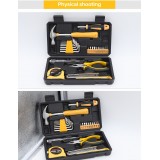 Bo&icirc;te &agrave; outils 25 pi&egrave;ces pratique portable compacte avec les outils essentiels - Jaune