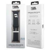 Karl Lagerfeld Armband aus schwarzem Soft-Touch-Silikon mit geprägtem Karl-Kopf - Schwarz - Apple Watch 44/45/46/49 mm / 49 mm