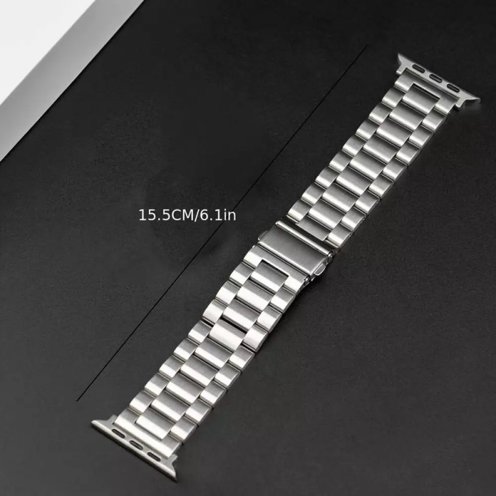 Bracelet en métal raffiné avec coque de protection en silicone TPU intégrée pour Apple Watch 49mm - Noir