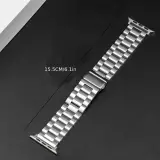 Bracelet en métal raffiné avec coque de protection en silicone TPU intégrée pour Apple Watch 49mm - Noir