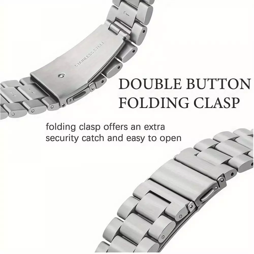 Bracelet en métal raffiné avec coque de protection en silicone TPU intégrée pour Apple Watch 49mm - Noir