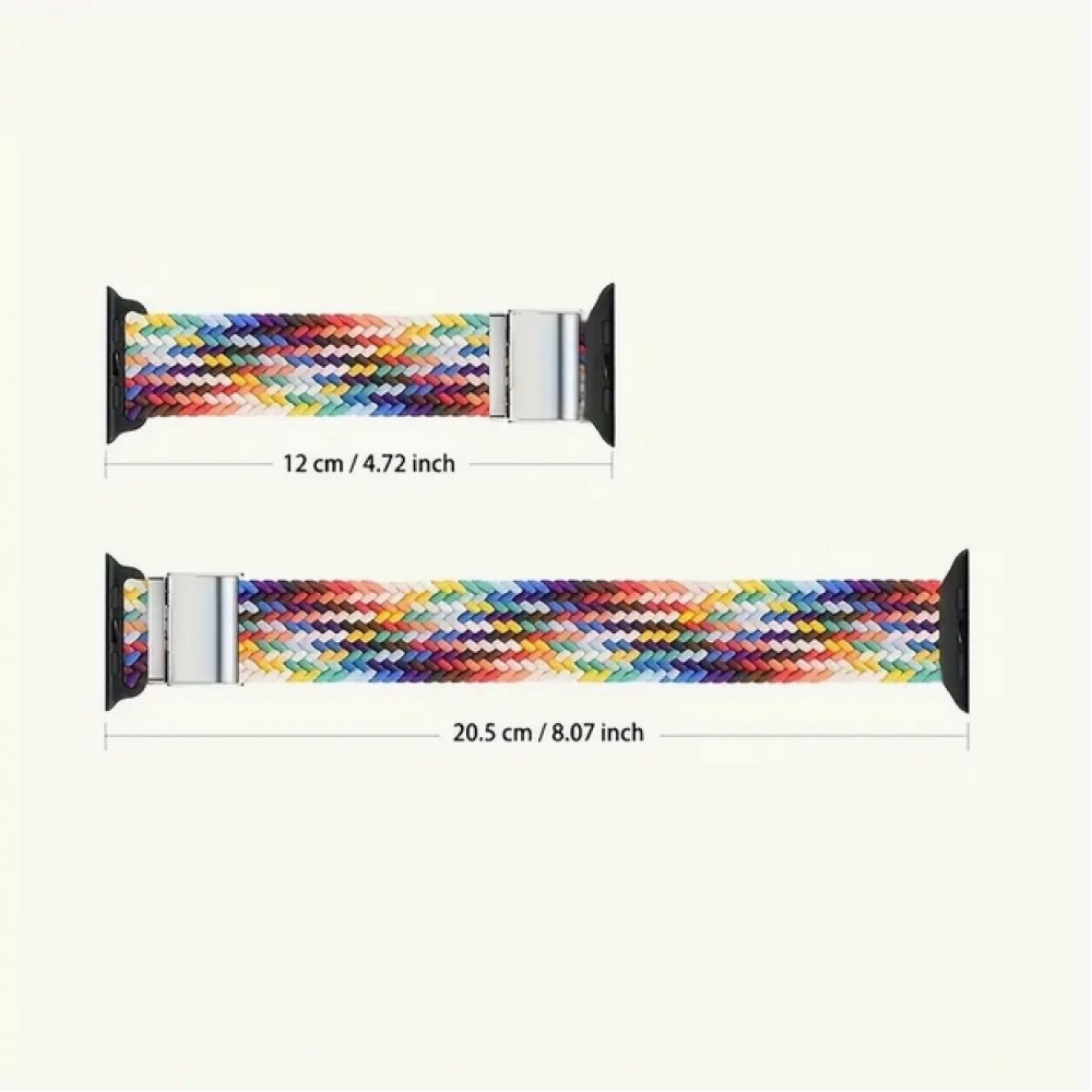 Bracelet en nylon élastique tressé avec des sangles extensibles pour Apple Watch - Vert foncé - Apple Watch 38/40/41/42 mm