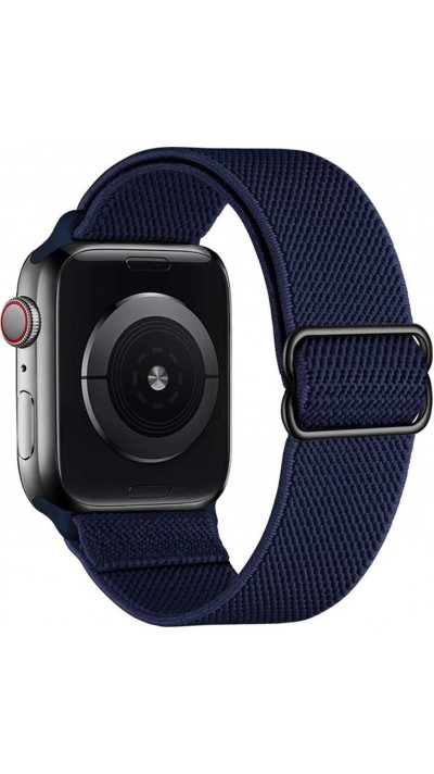 Sportliches elastisches Nylonarmband, verstellbar, weich, waschbar - Dunkelblau - Apple Watch 38/40/41/42 mm