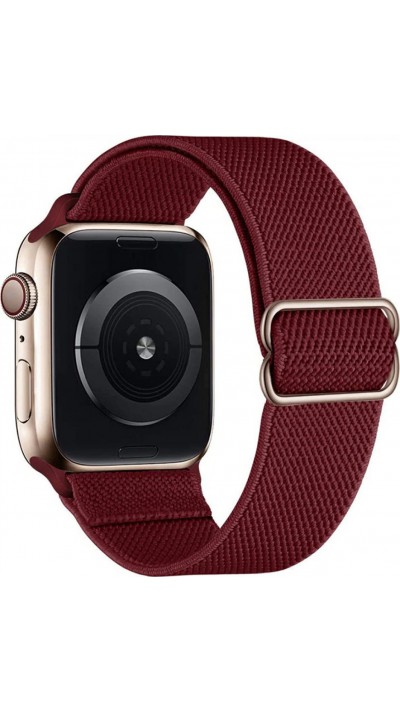 Sportliches elastisches Nylonarmband, verstellbar, weich, waschbar - Bordeau - Apple Watch 38/40/41/42 mm
