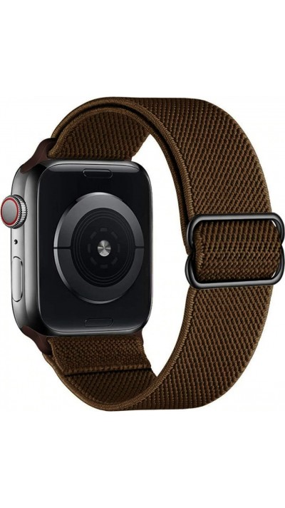 Sportliches elastisches Nylonarmband, verstellbar, weich, waschbar - Braun - Apple Watch 38/40/41/42 mm