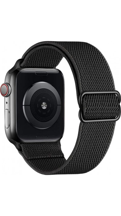 Sportliches elastisches Nylonarmband, verstellbar, weich, waschbar - Schwarz - Apple Watch 38/40/41/42 mm