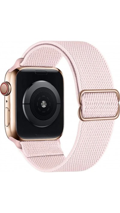 Sportliches elastisches Nylonarmband, verstellbar, weich, waschbar - Hellrosa - Apple Watch 38/40/41/42 mm
