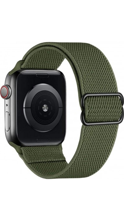 Sportliches elastisches Nylonarmband, verstellbar, weich, waschbar - Dunkelgrün - Apple Watch 38/40/41/42 mm