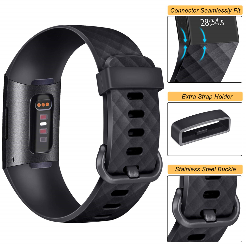Bracelet sportif en silicone - Taille L - Océan - Fitbit Charge 3 / 4