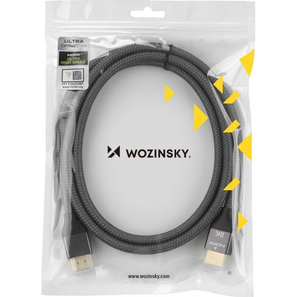 HDMI 2.1 Kabel 8K 60 Hz 48 Gbps / 4K 120 Hz / 2K 144 Hz (3 m) Wozinsky - Silber