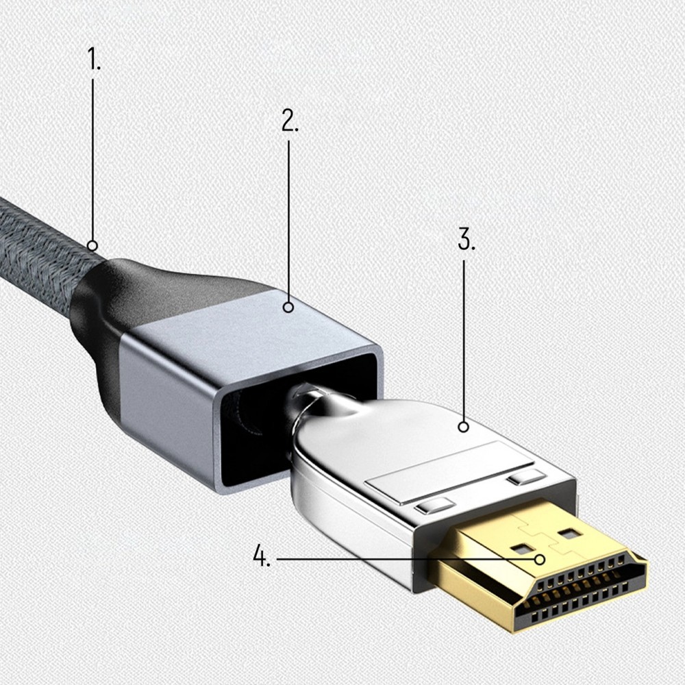 HDMI 2.1 Kabel 8K 60 Hz 48 Gbps / 4K 120 Hz / 2K 144 Hz (3 m) Wozinsky - Silber