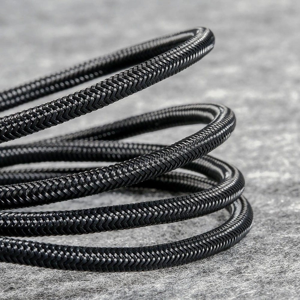 USB-Kabel 4 in 1 (1x Lightning, 2x USB-C, 1x Micro USB) geflochten Nylon 3.5A (1.2 m) - Schwarz