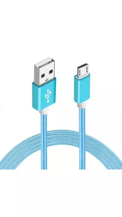 Ladekabel (1 m) Micro-USB auf USB-A - Nylon metal Blau