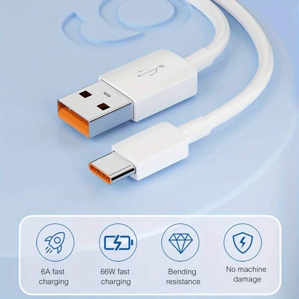 Câble de recharge ultra long USB-A vers USB-C 10 mètres - Blanc