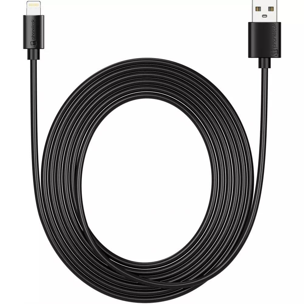 Câble iPhone (3 m) Lightning vers USB-A - PhoneLook - Noir