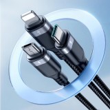 Câble multiple 3 en 1 Nylon USB-A vers Lightning / USB-C / micro USB - Joyroom Multi-Usage S-A18 (30 cm) - Noir
