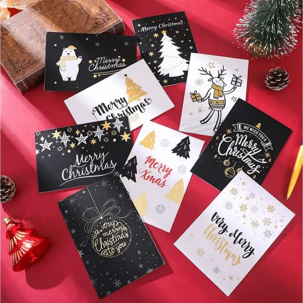 Weihnachts-Grusskarte inkl. Briefumschlag - Zufälliges Design (24 verschiedene Designs)