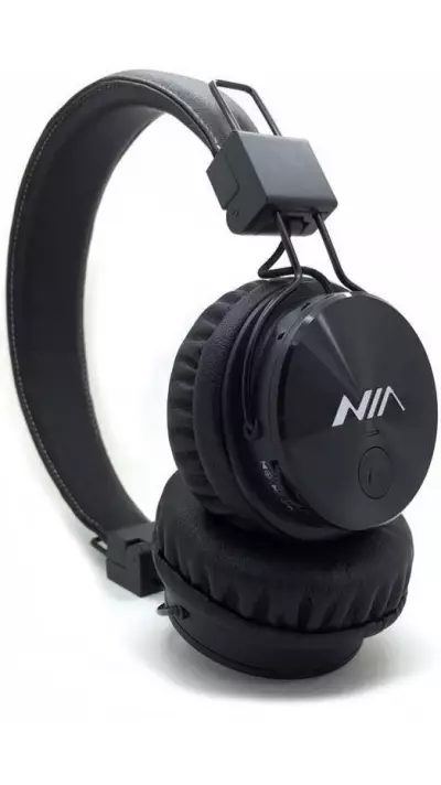 NIA X3 - Casque Bluetooth sans fil On-Ear basses profondes et connexion SD/AUX - Noir