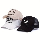 Baseballkappe aus atmungsaktivem Mesh - Unisex Trucker Cap mit Trendmotiv - Weiss