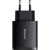 Chargeur Rapide Compact Baseus 30W 2x USB USB Type C Power Delivery Quick Charge 3A - Noir