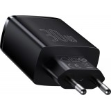 Chargeur Rapide Compact Baseus 30W 2x USB USB Type C Power Delivery Quick Charge 3A - Noir