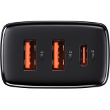 Chargeur Rapide Compact Baseus 30W 2x USB USB Type C Power Delivery Quick Charge 3A - Noir