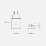 Chargeur Rapide Compact Baseus 30W 2x USB USB Type C Power Delivery Quick Charge 3A - Noir