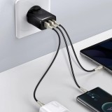Chargeur Rapide Compact Baseus 30W 2x USB USB Type C Power Delivery Quick Charge 3A - Noir